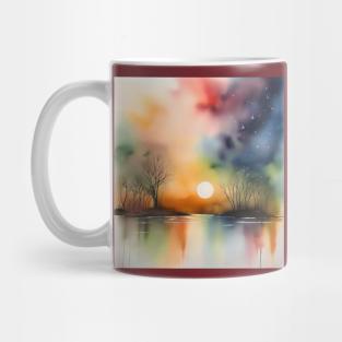 Fall Evening Scene B in Watercolors & Pen Mug